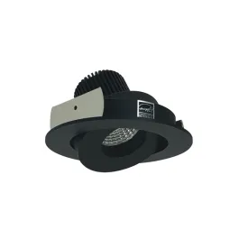 Nora Lighting 4" Iolite LED Downlight - Round Gimbal - 800 Lumens - Comfort Dim - Black