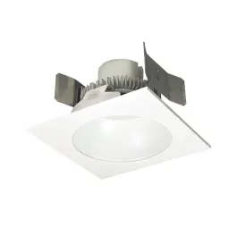 Nora Lighting 5" Cobalt Click Square LED Retrofit Downlight - Round Aperture - Dim to Warm - Matte Powder White - 750 Lumens - 120V