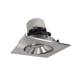 Nora Lighting 4" Pearl LED Retrofit Downlight - Square Adjustable Cone - 950 Lumens - Dim to Warm - Natural Metal