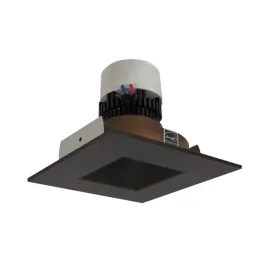 Nora Lighting 4" Pearl LED Retrofit Downlight - Square Deep Regressed - 850 Lumens - Dim to Warm - Bronze