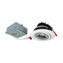Nora Lighting 4" 12W M4 Gimbal LED Downlight - 2700K - 950 Lumens - 120V - Matte Powder White
