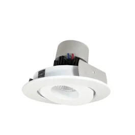 Nora Lighting 4" Pearl LED Retrofit Downlight - Round Gimbal - 800 Lumens - Dim to Warm - Matte Powder White