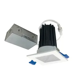 Nora Lighting 2" M2 Square LED Baffled Downlight - 850 Lumens - 10W - 2700K - 120V - Matte Powder White
