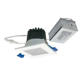 Nora Lighting 2" M2 Square LED Baffled Downlight - 600 Lumens - 8W - 2700K - 120V - Matte Powder White