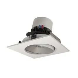 Nora Lighting 4" Pearl LED Retrofit Downlight - Square Adjustable Cone - 950 Lumens - Dim to Warm - Haze / White