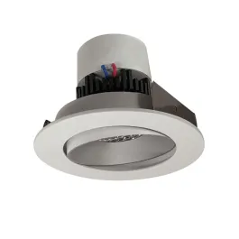 Nora Lighting 4" Pearl LED Retrofit Downlight - Round Adjustable Cone - 950 Lumens - Dim to Warm - Haze / Matte Powder White