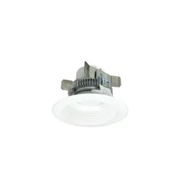Nora Lighting 4" Cobalt Click Round LED Retrofit Downlight - Baffle - Dim to Warm - Matte Powder White - 750 Lumens - 120V