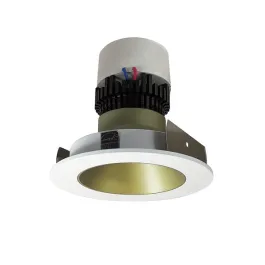 Nora Lighting 4" Pearl LED Retrofit Downlight - Round Deep Regressed - 900 Lumens - Dim to Warm - Champagne / Matte Powder White
