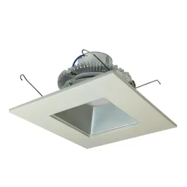 Nora Lighting 6" 12W Cobalt Square LED Retrofit Downlight - 4000K - 1,000 Lumens - 120V - White Trim / Silver Square Reflector