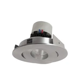 Nora Lighting 4" Pearl LED Retrofit Downlight - Round Gimbal - 800 Lumens - Dim to Warm - Natural Metal