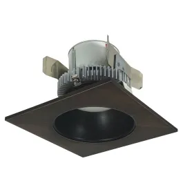 Nora Lighting 4" 12W Cobalt Square LED Retrofit Downlight - Dimmable - 3000K - 750 Lumens - 120V - Round Aperture - Bronze