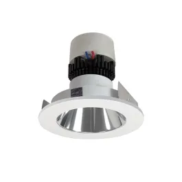 Nora Lighting 4" Pearl LED Retrofit Downlight - Round Deep Regressed - 900 Lumens - Dim to Warm - Chrome / Matte Powder White