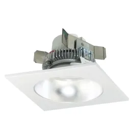 Nora Lighting 4" 12W Cobalt Square LED Retrofit Downlight - Dimmable - 3500K - 750 Lumens - 120V - White Trim / Chrome Reflector