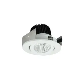 Nora Lighting 2" Iolite LED Downlight - Round Adjustable Gimbal - 1000 Lumens - 4000K - Matte Powder White