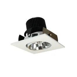 Nora Lighting 2" Iolite LED Downlight - Square Adjustable Cone - 800 Lumens - Comfort Dim - Specular Clear / Matte Powder White
