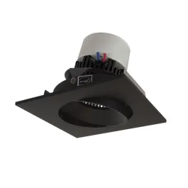 Nora Lighting 4" Pearl LED Retrofit Downlight - Square Adjustable Cone - 950 Lumens - Dim to Warm - Black