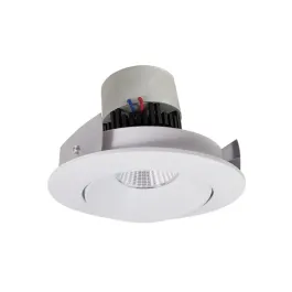 Nora Lighting 4" Pearl LED Retrofit Downlight - Round Adjustable Cone - 950 Lumens - Dim to Warm - Matte Powder White