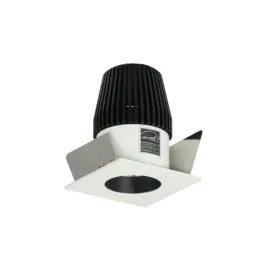 Nora Lighting 1" Iolite Square LED Downlight - Straight Reflector - Dim to Warm - 600 Lumens - White Trim / Black Reflector