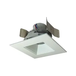 Nora Lighting 5" Cobalt Click Square LED Retrofit Downlight - Dim to Warm - Matte Powder White - 750 Lumens - 120V