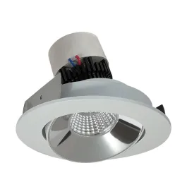 Nora Lighting 4" Pearl LED Retrofit Downlight - Round Adjustable Cone - 950 Lumens - Dim to Warm - Chrome / Matte Powder White