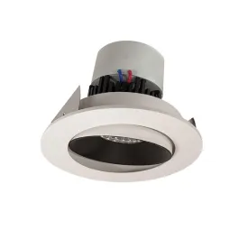 Nora Lighting 4" Pearl LED Retrofit Downlight - Round Adjustable Cone - 950 Lumens - Dim to Warm - Black / White