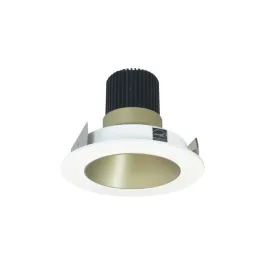 Nora Lighting 4" Iolite LED Downlight - Round Deep Reflector - 1000 Lumens - 2700K - Champagne Haze / Matte Powder White