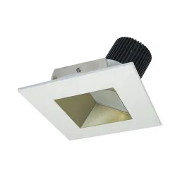Nora Lighting 4" Iolite LED Downlight - Square Wall Wash - 800 Lumens - Comfort Dim - Champagne Haze / Matte Powder White