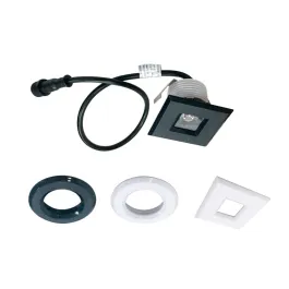 Nora Lighting 1" 2W M1 LED Downlight - Black + White Trims Included - 3000K - 100 Lumens - 12V