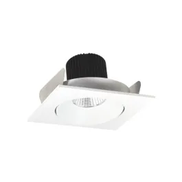 Nora Lighting 4" Iolite LED Downlight - Square Adjustable Cone - 1000 Lumens - 3000K - Matte Powder White