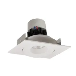 Nora Lighting 4" Pearl LED Retrofit Downlight - Square Gimbal - 800 Lumens - Dim to Warm - White