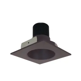 Nora Lighting 4" Iolite LED Downlight - Square Deep Reflector w/ Round Aperture - 800 Lumens - Comfort Dim - Bronze
