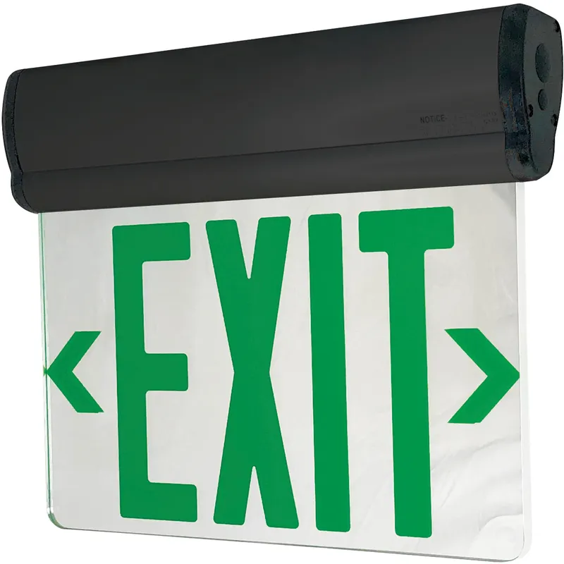 Aaliyah 1 Light Green Letters and Black Housing Exit / Emergency Ceiling Light