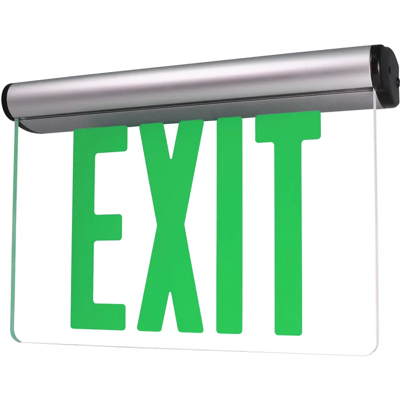 Aaliyah 1 Light Green Letters and Aluminum Housing Exit / Emergency Ceiling Light