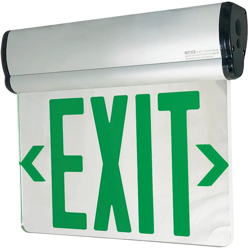 Architectural 1 Light Aluminum Exit / Emergency Ceiling Light in Double-Faced, Green / Mirror / Aluminum