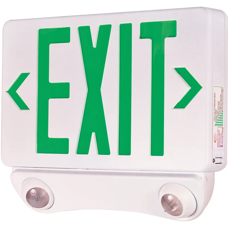 Aaliyah 1 Light White / Green Exit / Emergency Ceiling Light in Green / White