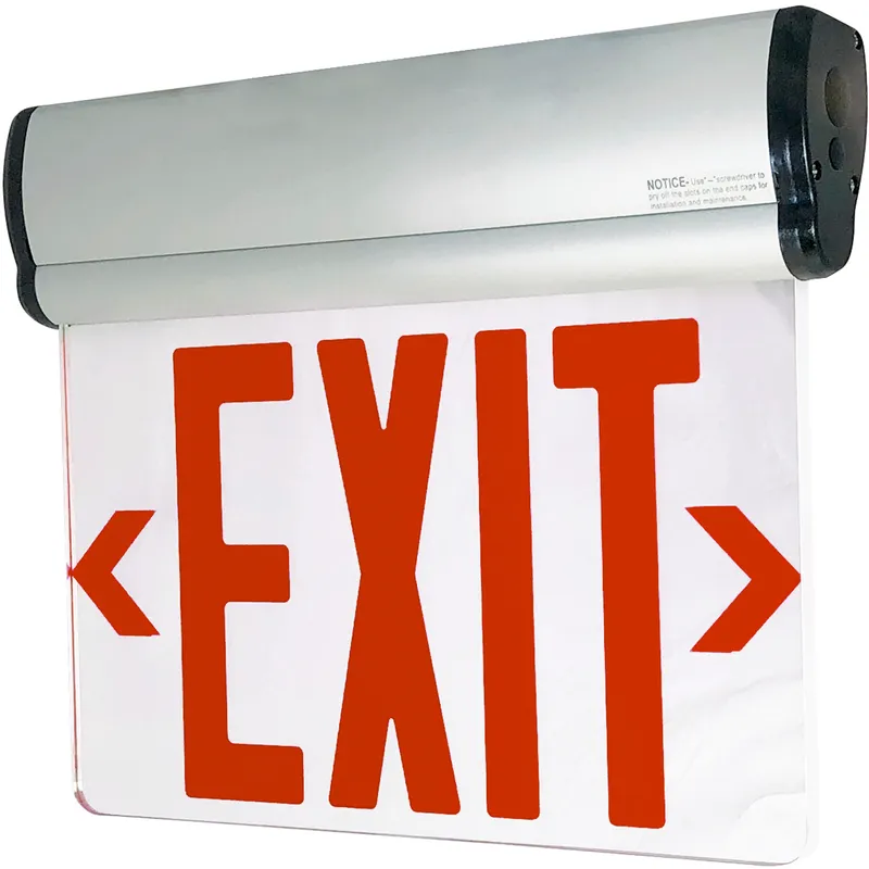 Architectural 1 Light Aluminum Exit / Emergency Ceiling Light in Double-Faced, Red / Mirror / Aluminum