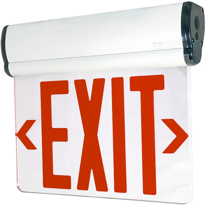 Architectural 1 Light White Exit / Emergency Ceiling Light in Single-Faced, Red / Mirror / White