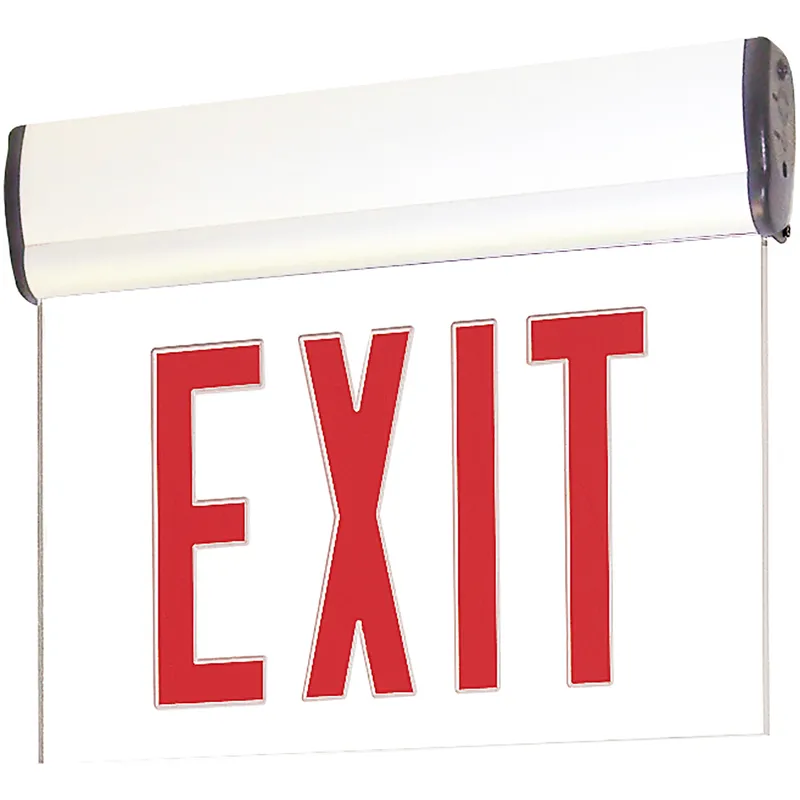 Architectural 1 Light White Exit / Emergency Ceiling Light in Single-Faced, Red / Clear / White