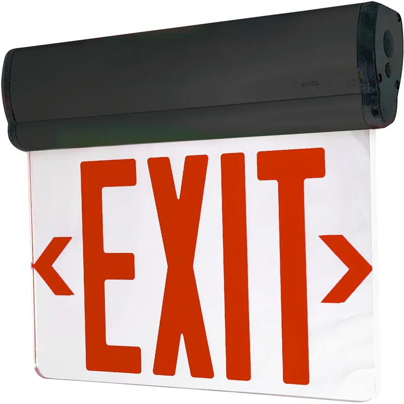 Aaliyah 1 Light Red Letters and Black Housing Exit / Emergency Ceiling Light