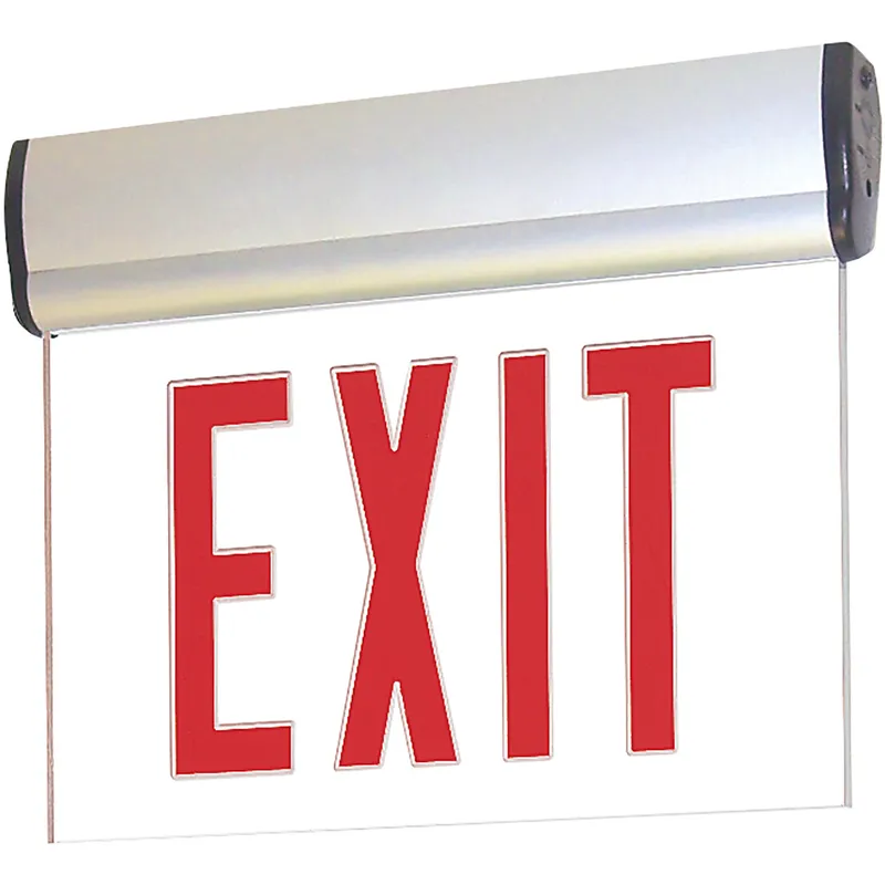 Architectural 1 Light Aluminum Exit / Emergency Ceiling Light in Single-Faced, Red / Clear / Aluminum