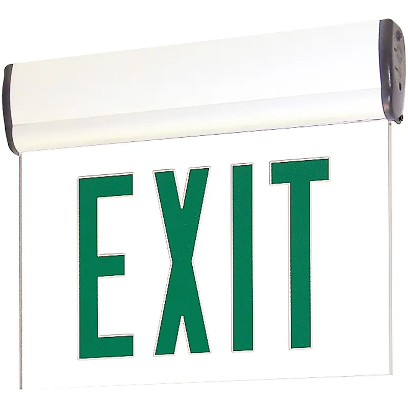 Architectural 1 Light White Exit / Emergency Ceiling Light in Single-Faced, Green / Clear / White