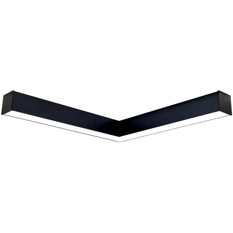 L-Line 19 inch Black LED Direct Linear Ceiling Light, Selectable Lumens, Selectable CCT