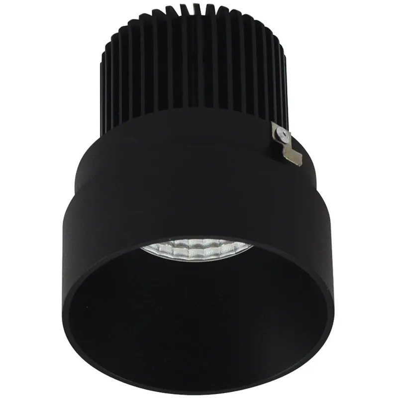 Iolite Black with Black Recessed Light in 3000K, 1000, Round Trimless Reflector