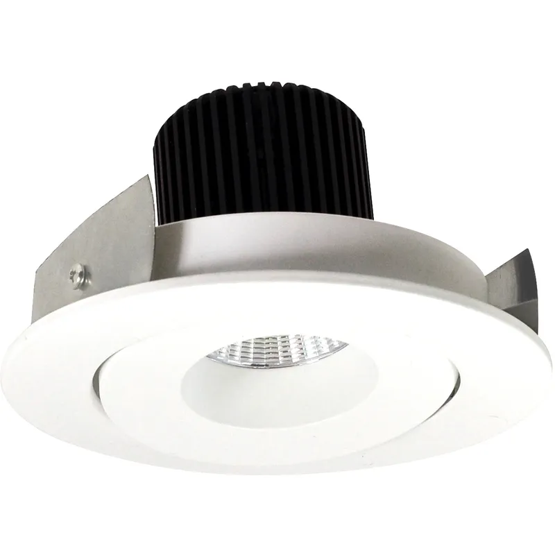 Iolite Matte Powder White Recessed Light in 4000K, 1000, Round Surface Gimbal