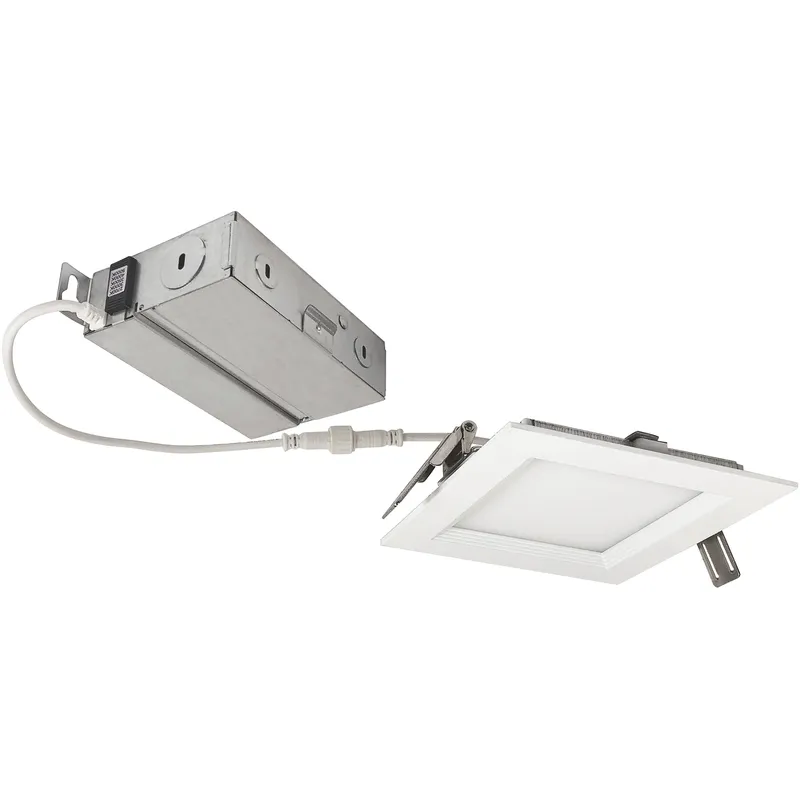 E-Series Matte Powder White Recessed Downlight, Selectable CCT
