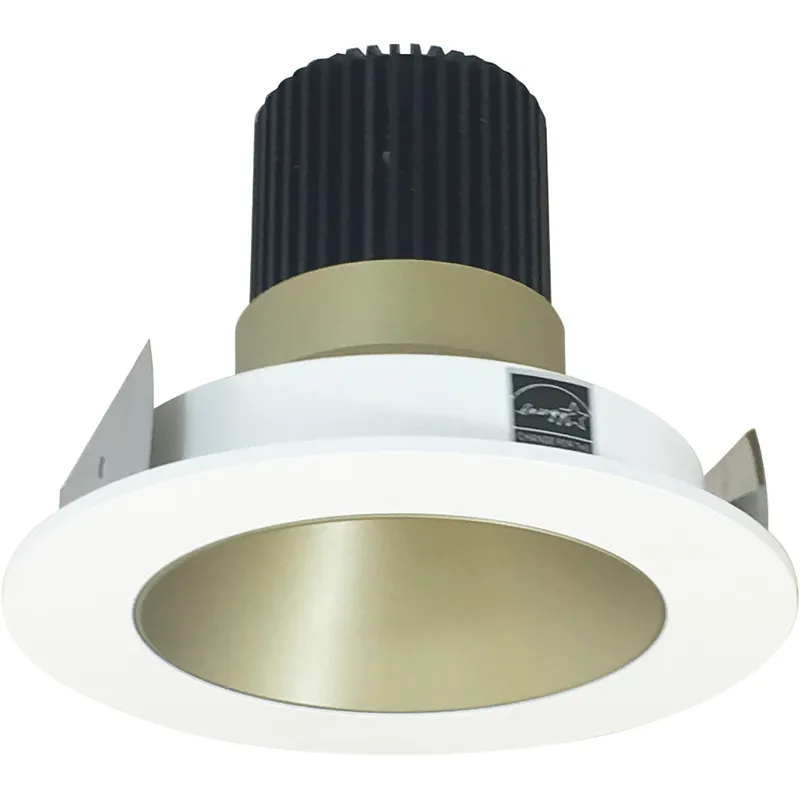 Iolite Champagne Haze with Matte Powder White Recessed Light in 2700K, Champagne / Matte Powder White, 1000, Round Deep Cone Reflector