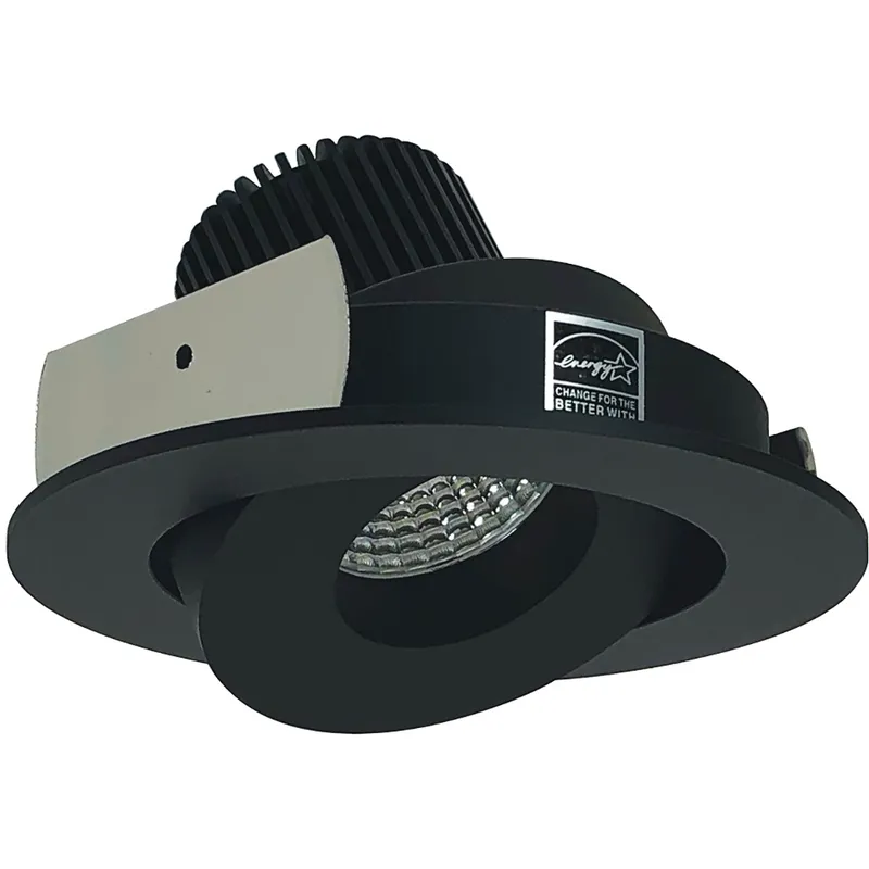 Iolite Black with Black Recessed Light in 800, Comfort Dim, Round Surface Gimbal