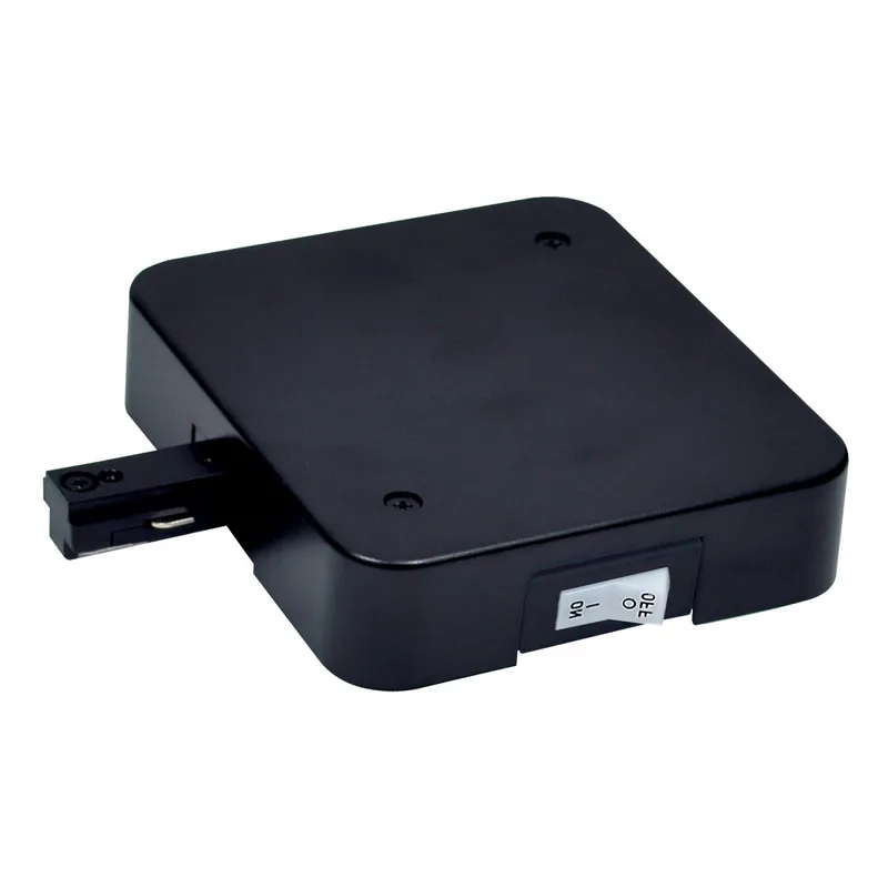 2-circuit 1 Light Black Live End Feed Ceiling Light, with Circuit Breaker