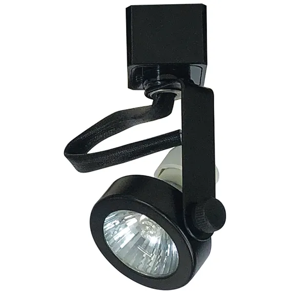 Line Voltage Black Track Head Ceiling Light in J-Style