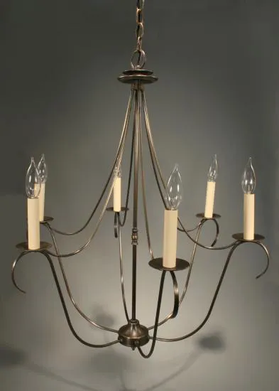 Hunter 6 Light 25 inch Dark Antique Brass Chandelier Ceiling Light in Without Crystal